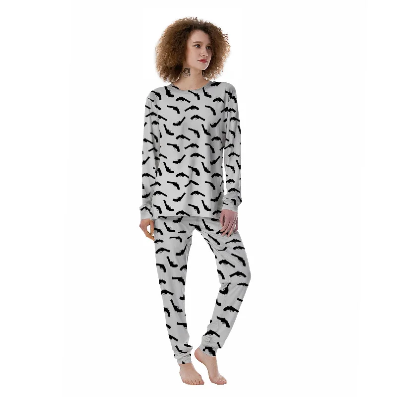 Guns White And Black Print Pattern Women's Pajamas Nordstrom pajama sets