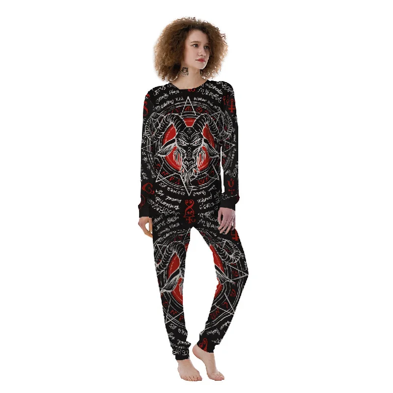 Head Of a Horned Goat Print Women's Pajamas Amazon pajama sets