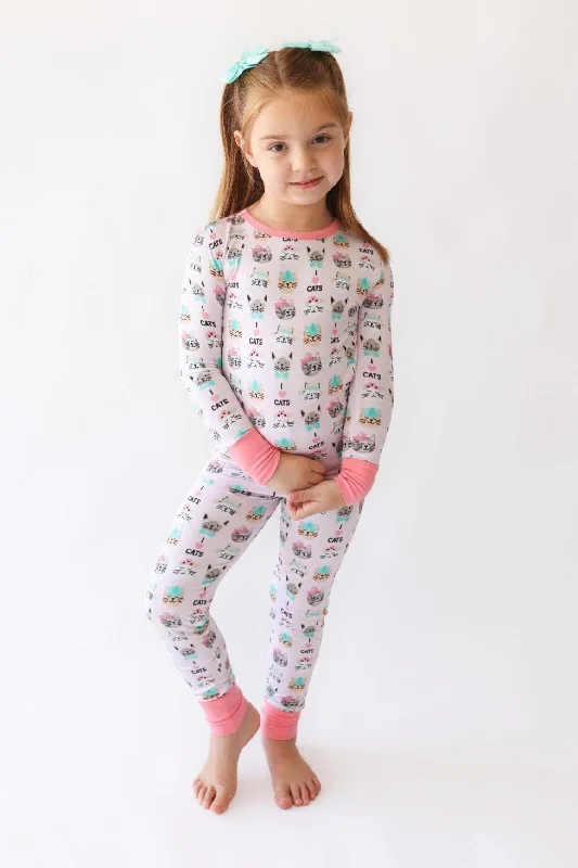 I ❤️ Cats Two-Piece Pajama Set Short sleeve pajama sets