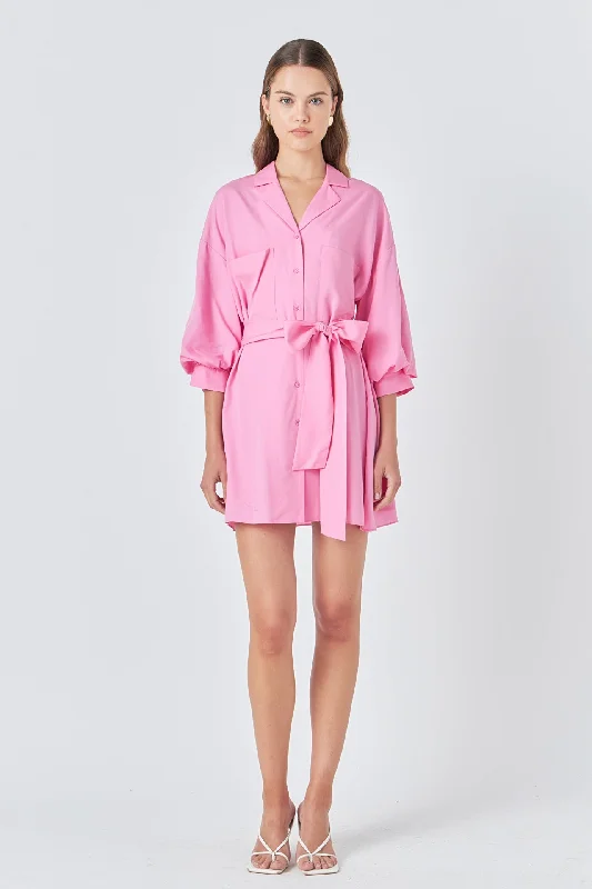 Belted Mini Shirt Dress Comfortable mini dresses for everyday wear