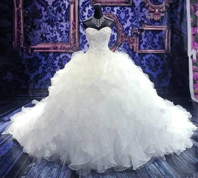 Ball Gown Wedding Dress at Bling Brides Bouquet Beaded Lace Wedding