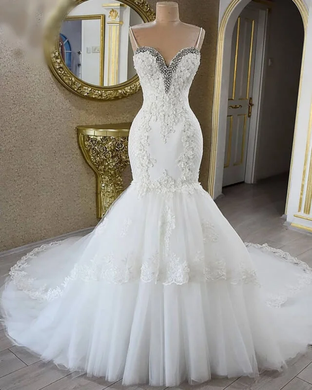 Lace Mermaid Wedding Gown Sweetheart Chic Wedding Gown