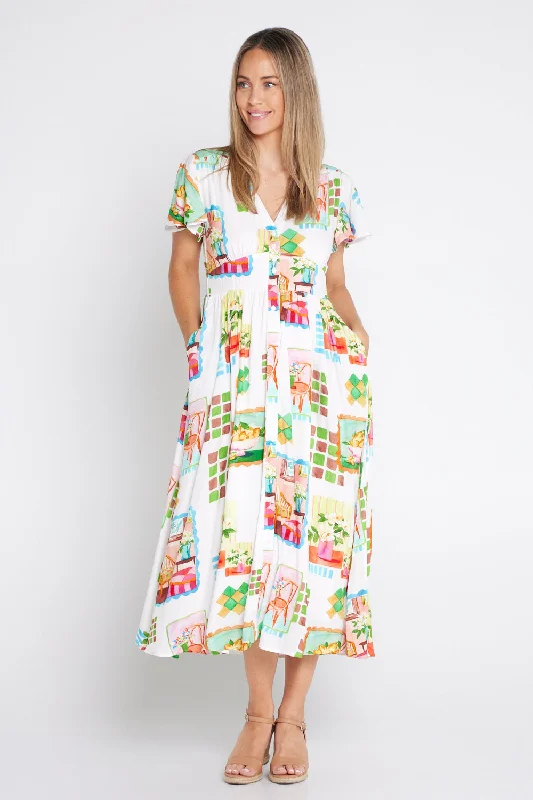 Freja Midi Dress - Ikea Print Party midi dresses