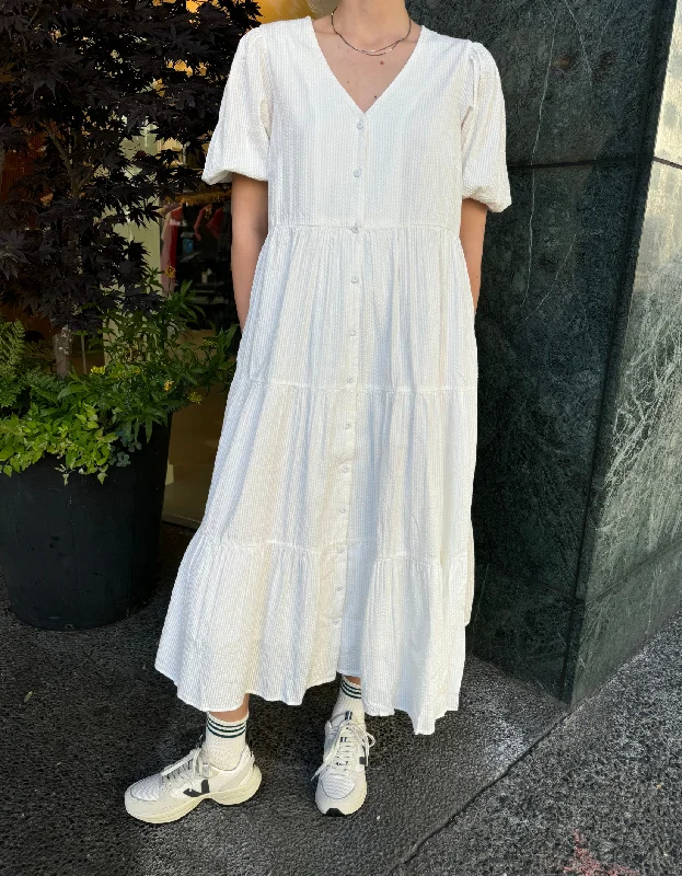 Miamea Midi Dress in Broken White Preppy midi dresses