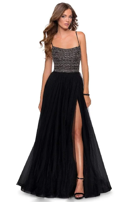 La Femme - 28535 Strappy Beaded A-Line Evening Dress Hot new arrivals in party dresses