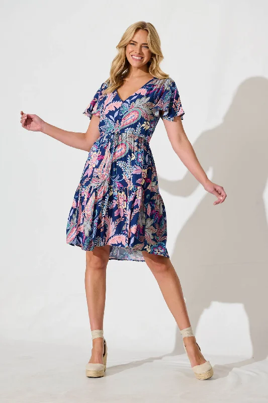 Tuesday Dress in Blue Multi Floral Garden party floral dresses