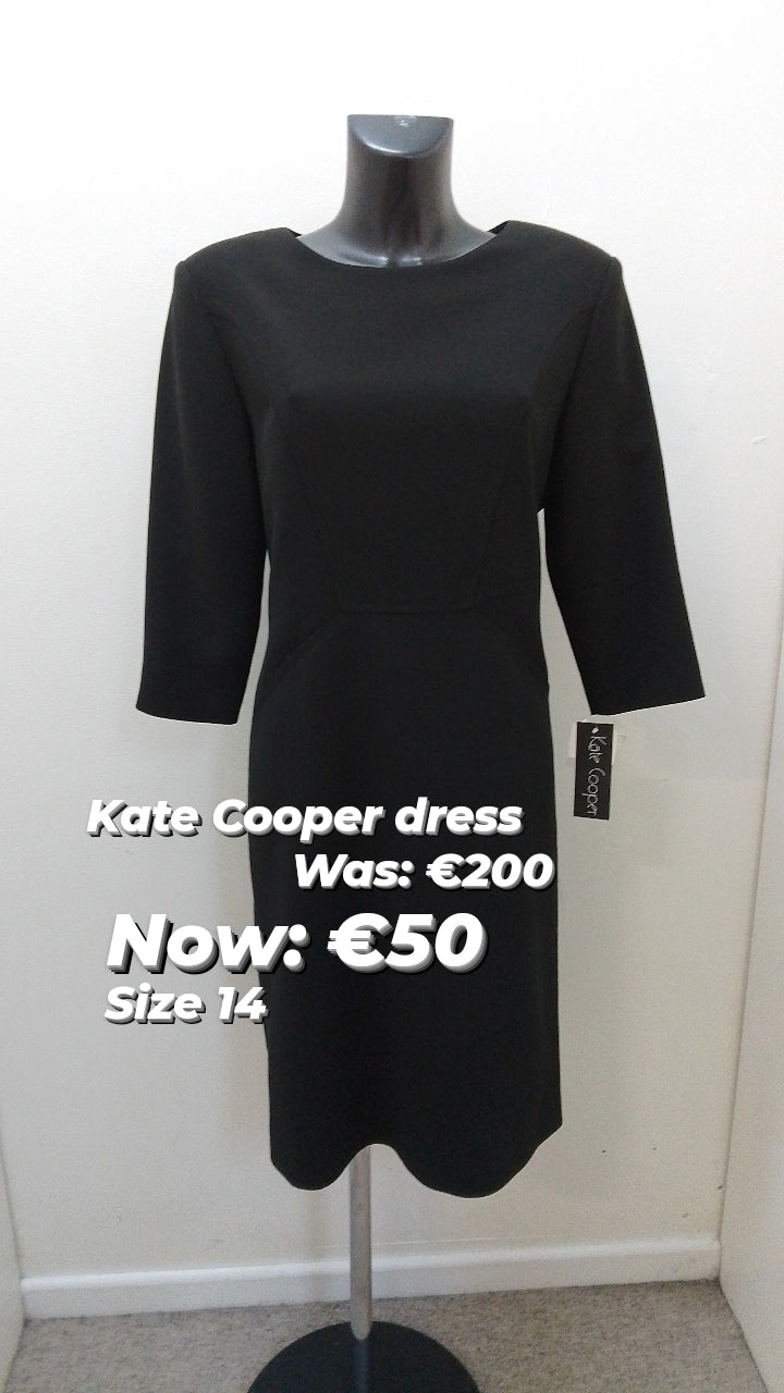 204 Kate Cooper 1/2 sleeve black dress Comfortable unclassified dresses