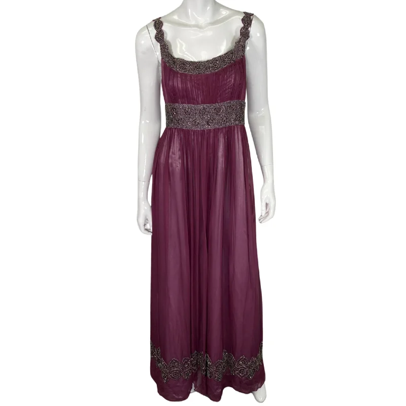 Adrianna Papell Purple Beaded Evening Gown Trendy new unclassified dresses