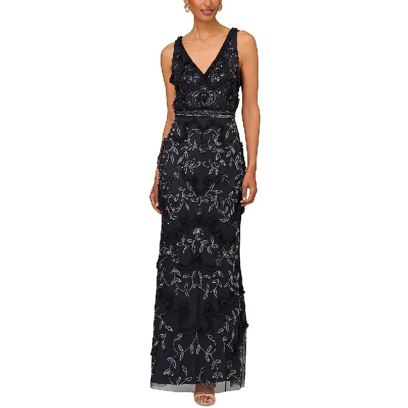 Aidan Mattox Womens Beaded Sleeveless Evening Dress Holiday unclassified dresses