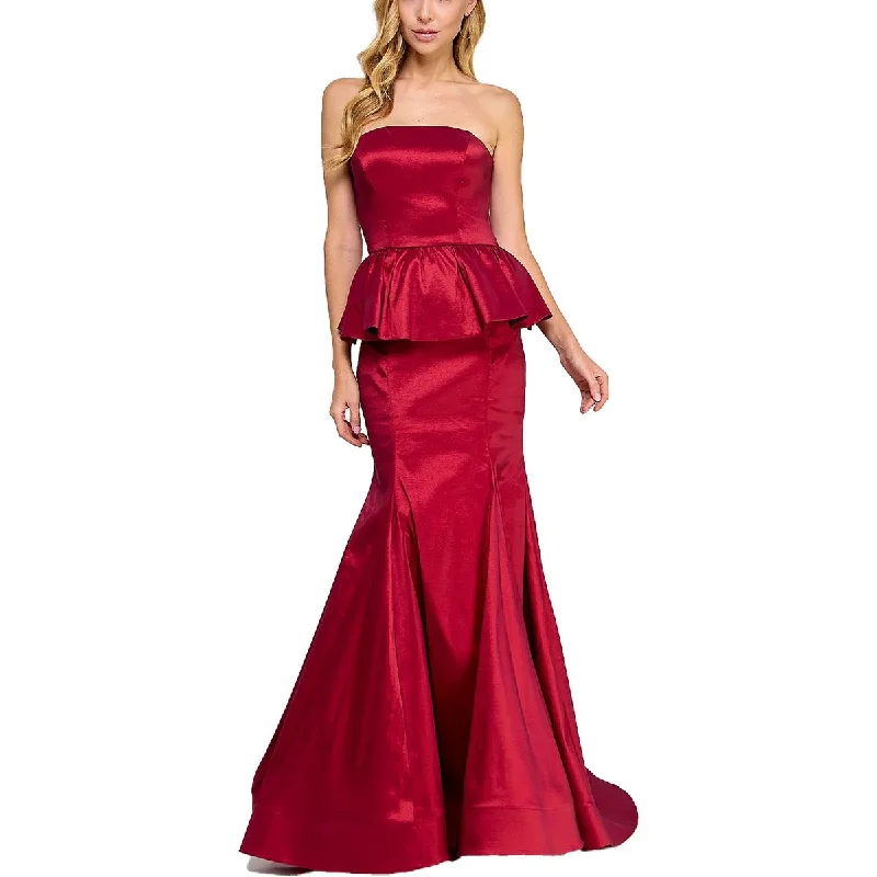 B. Darlin Womens Juniors Satin Strapless Evening Dress Graduation unclassified dresses