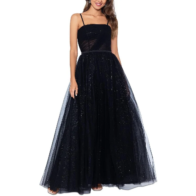 Betsy & Adam Womens Glitter Pleated Evening Dress Chic unclassified dresses