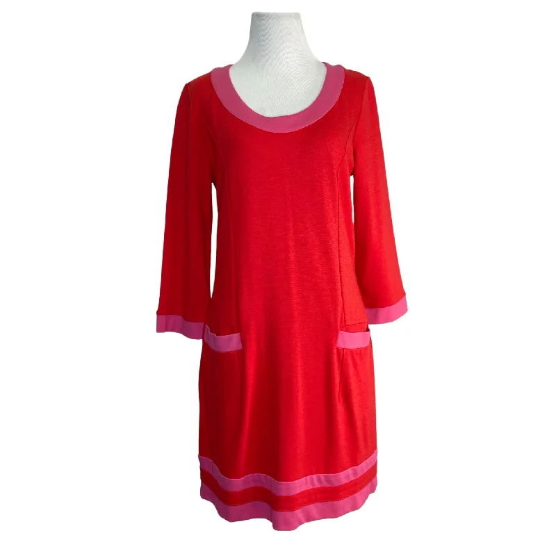 Boden Red and Pink Shift Dress Unique unclassified dresses