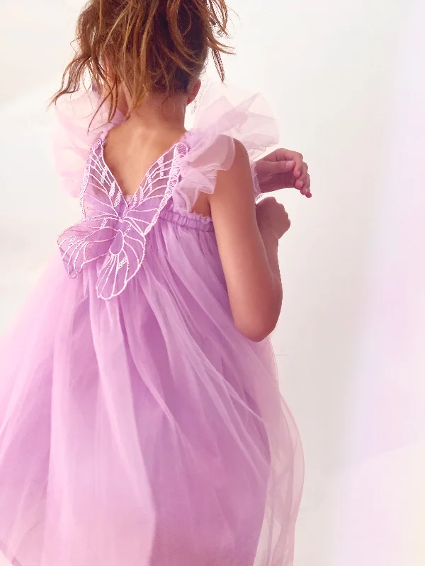 Lavender Butterfly Fairy Dress Ruched unclassified dresses