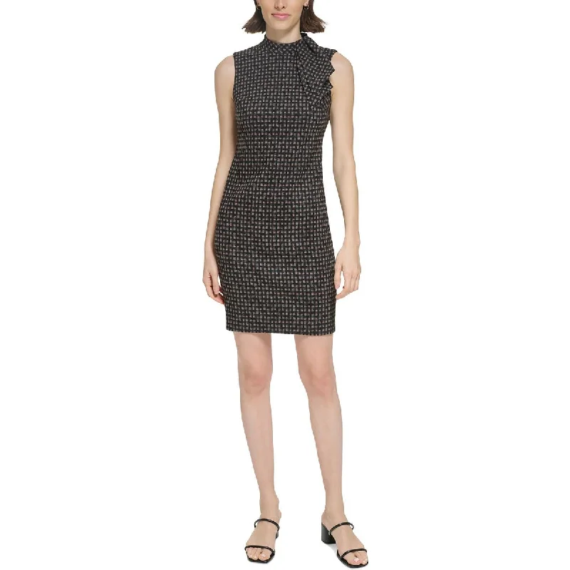 Calvin Klein Womens Petites Sleeveless Jacquard Sheath Dress Elegant unclassified dresses