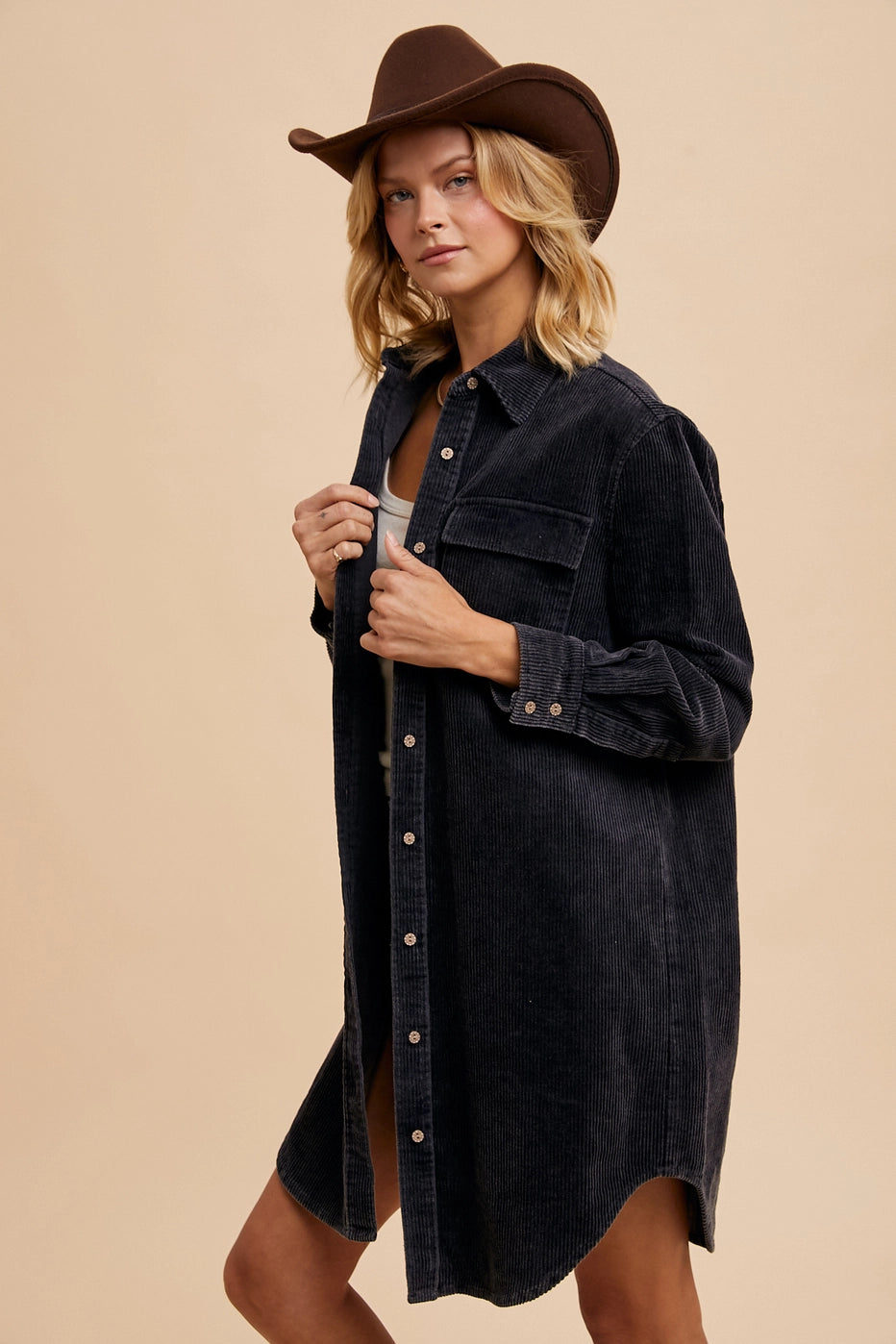 Cami Charcoal Corduroy Duster Festival unclassified dresses