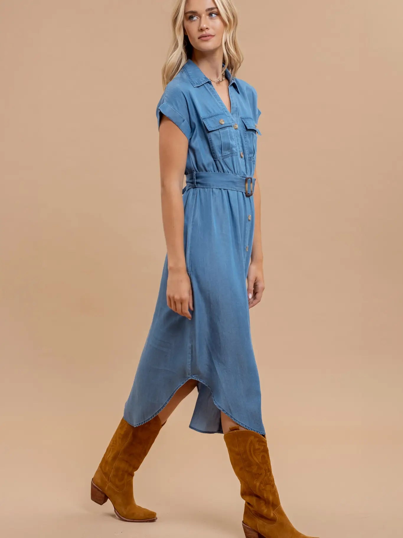 Chelsea Chambray Dress Backless unclassified dresses