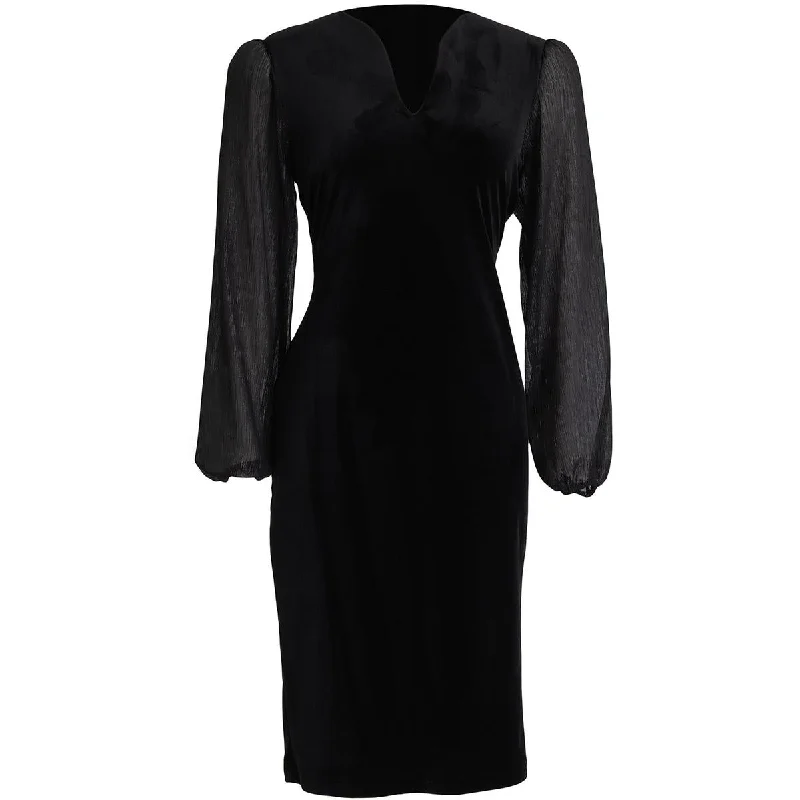 Connected Apparel Womens Velvet Metallic Sheath Dress A-line unclassified dresses