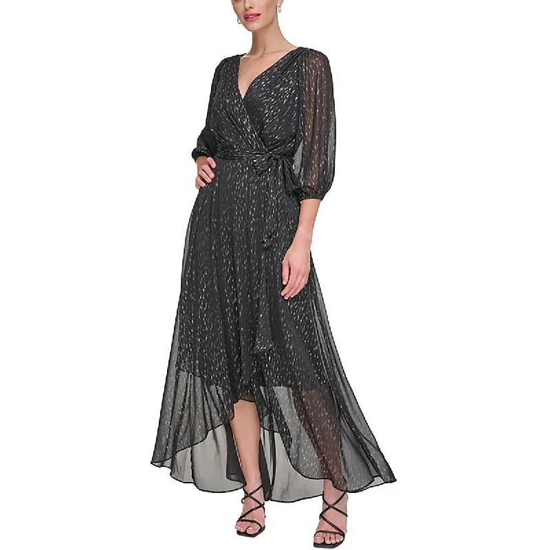 DKNY Womens Chiffon Metallic Evening Dress Knitted unclassified dresses