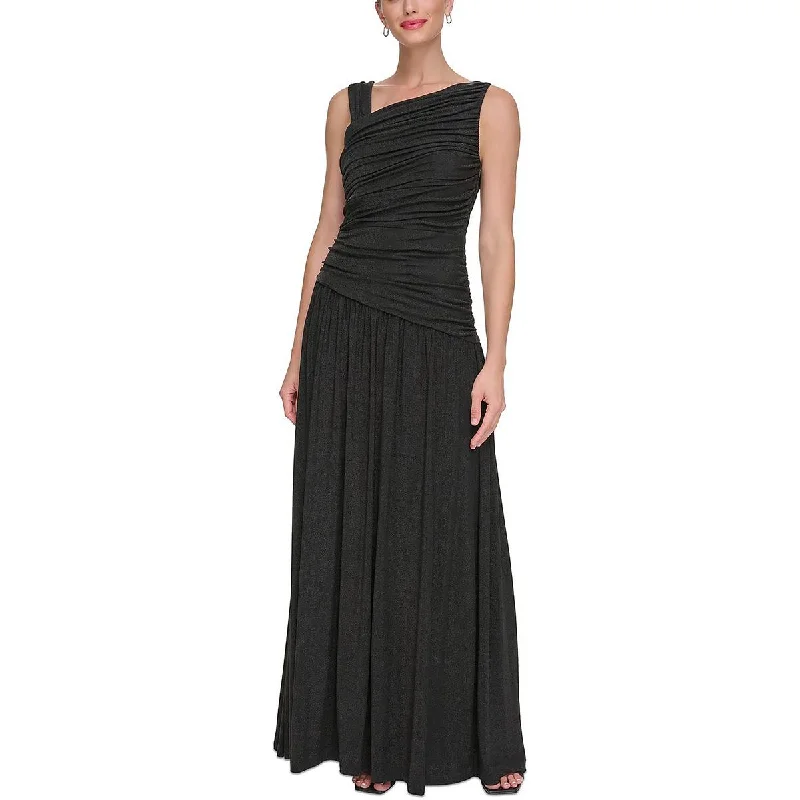 DKNY Womens Metallic Asymmetric Evening Dress Tulle unclassified dresses