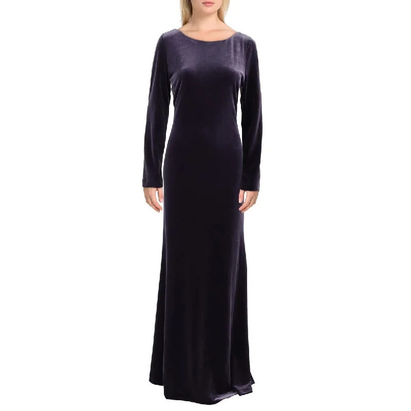 Donna Karan Womens Velvet Embellished Evening Dress Knitted unclassified dresses