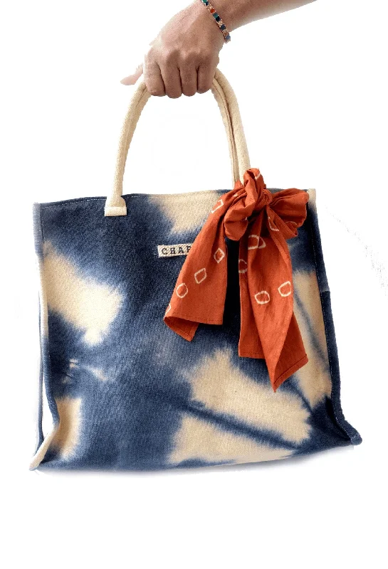 Blue Tie Dye Tote  Bag Short unclassified dresses