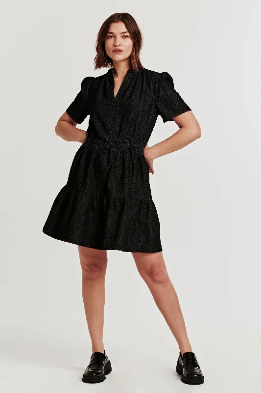 HEIDI SMOCK WAIST DRESS DARK ROADS High-low unclassified dresses