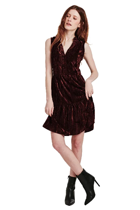 HELENA SLEEVELESS DRESS CHERRY MARMALADE VELVET Stylish unclassified dresses