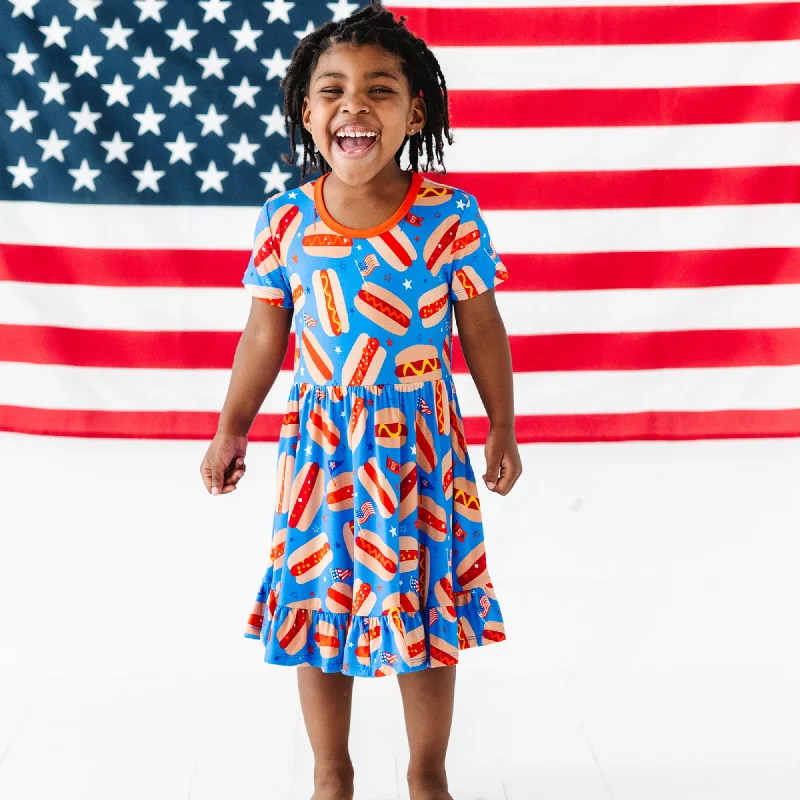 It's The Fourth of July and It Makes Me Want a Hot Dog Real Bad Toddler/Girls Dress Luxury unclassified dresses