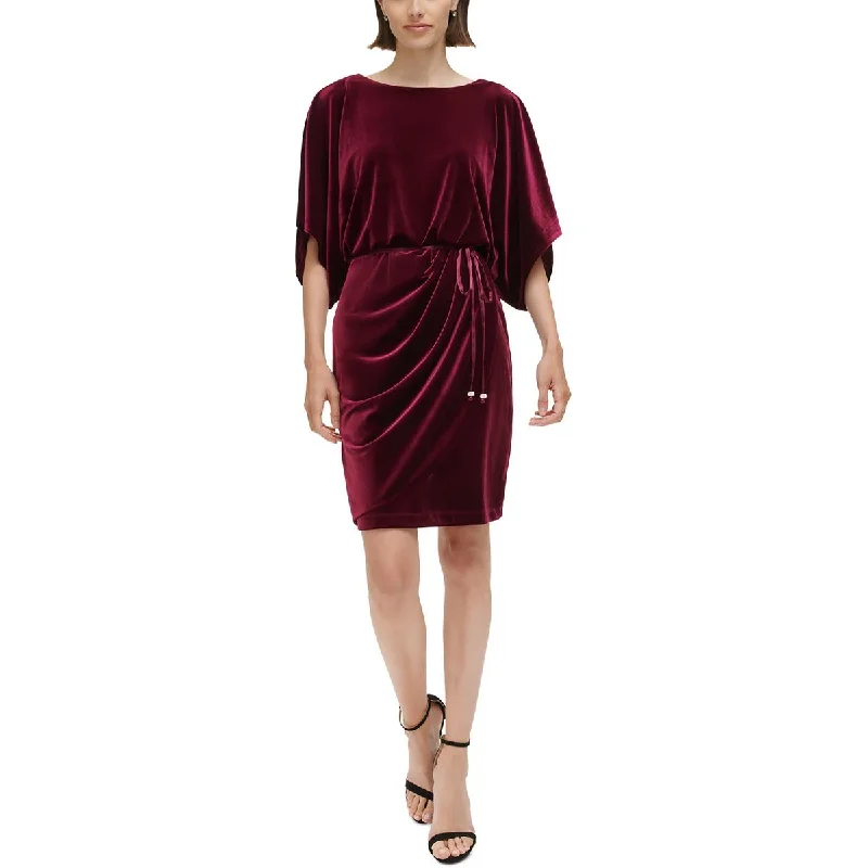 Jessica Howard Womens Velvet Knee Length Wrap Dress Short unclassified dresses