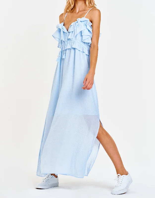 JOJO MULTI RUFFLE DRESS MID SKY Long unclassified dresses