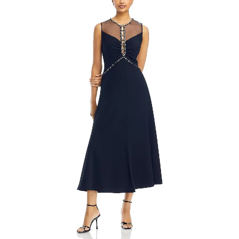 Kobi Halperin Womens Everly Embellished Illusion Evening Dress Casual unclassified dresses