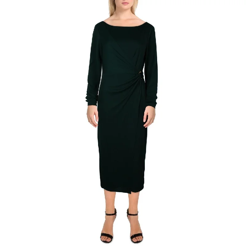 Lauren Ralph Lauren Womens Embellished Mid Calf Wrap Dress Backless unclassified dresses