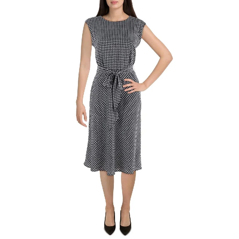 Lauren Ralph Lauren Womens Houndstooth Knee-Length Wear To Work Dress Chiffon unclassified dresses