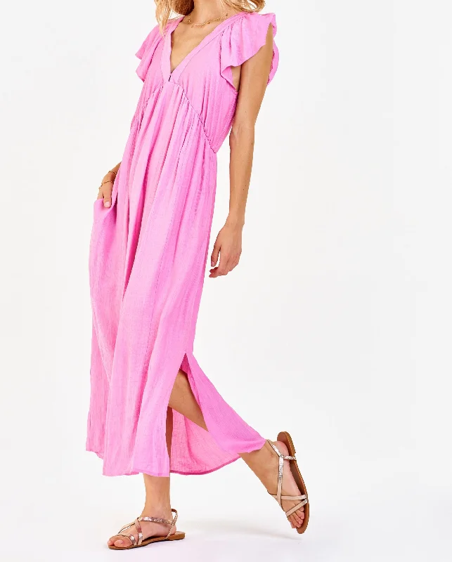 LOTTIE DEEP V DRESS FANCY PINK Dark color unclassified dresses