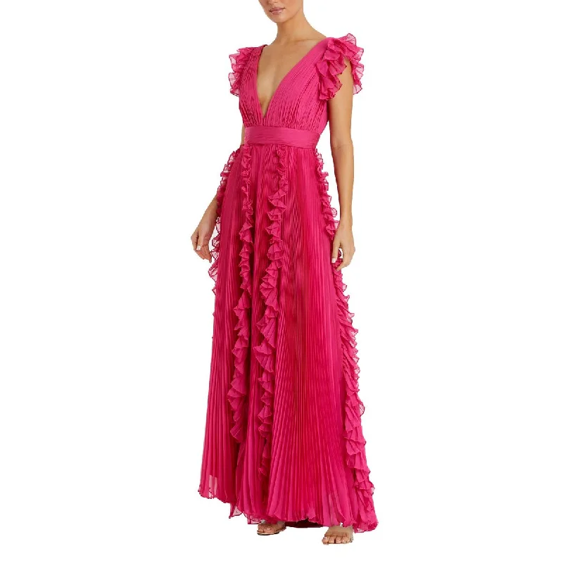 Mac Duggal Womens Chiffon Plunge Evening Dress Wrap unclassified dresses