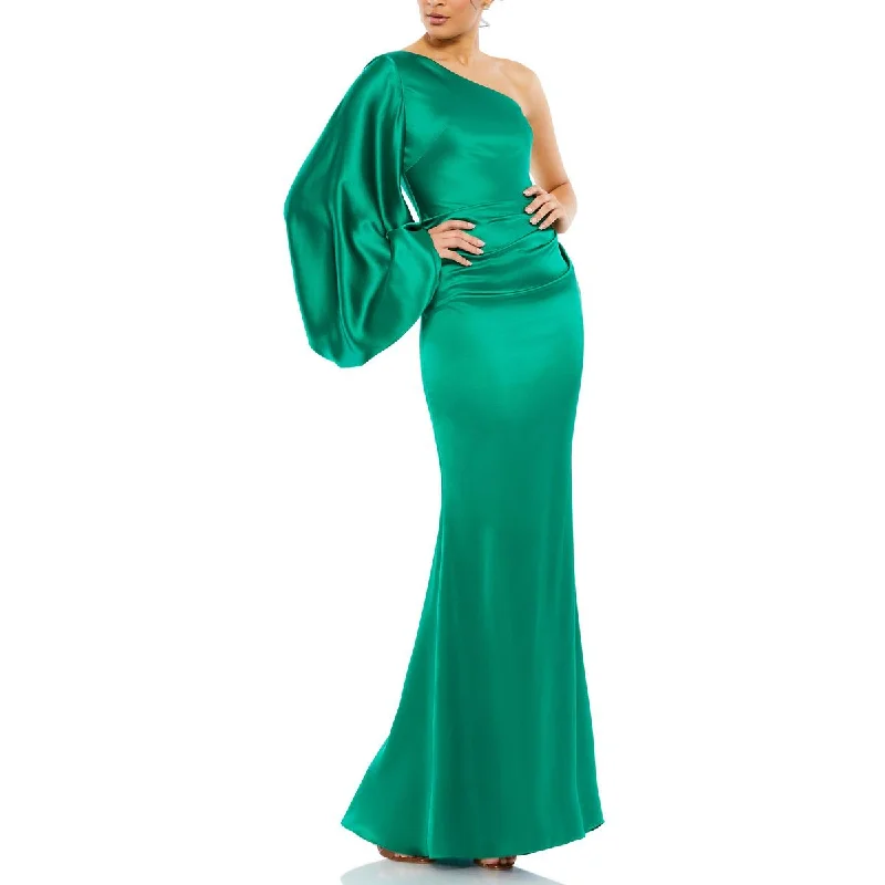 Mac Duggal Womens Satin One Shoulder Evening Dress Summer unclassified dresses