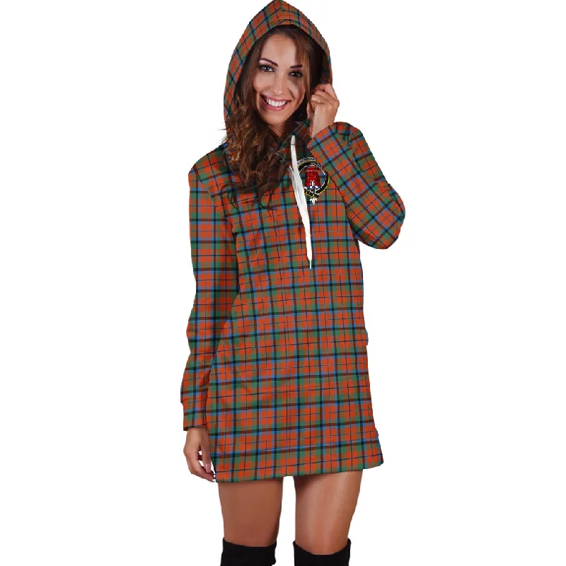 MacNaughton Ancient Tartan Hoodie Dress with Family Crest Beaded unclassified dresses