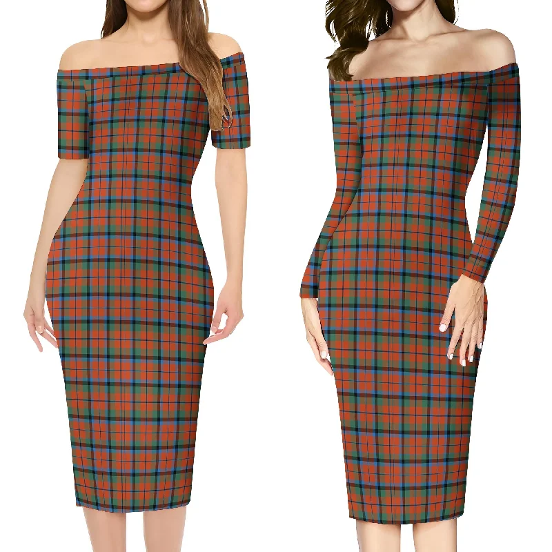 MacNaughton Ancient Tartan Off Shoulder Lady Dress Neutral tone unclassified dresses