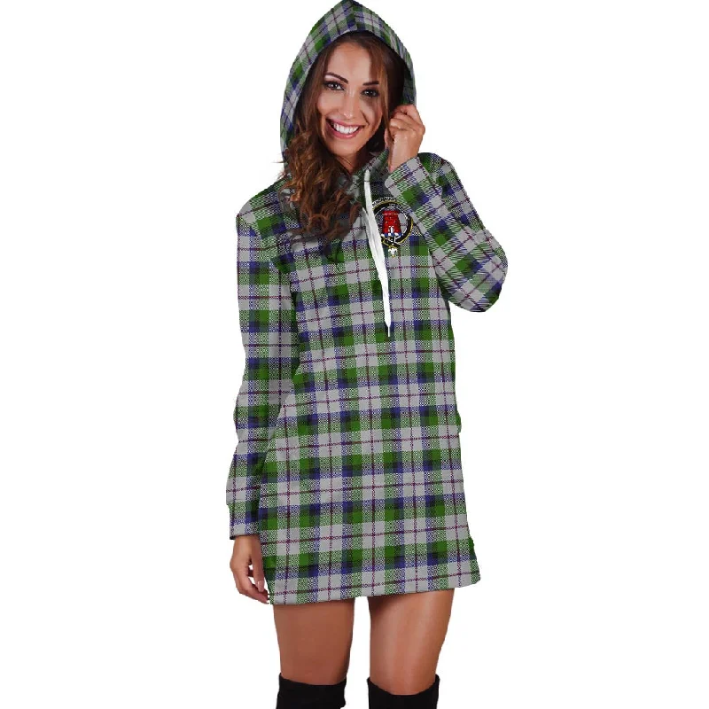 MacNaughton Dress Tartan Hoodie Dress with Family Crest Short unclassified dresses