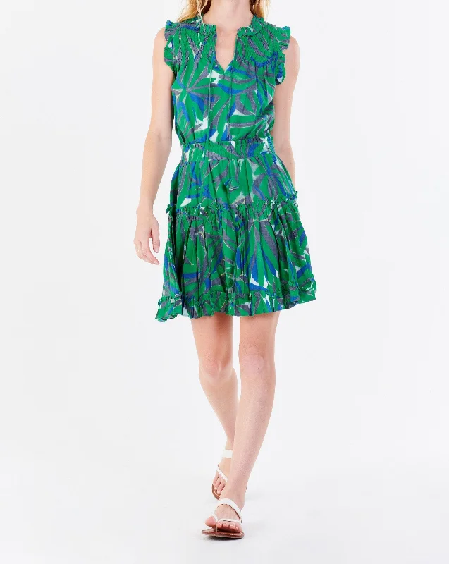 MELODIE TIERED RUFFLE DRESS GREEN TROPICS Tulle unclassified dresses