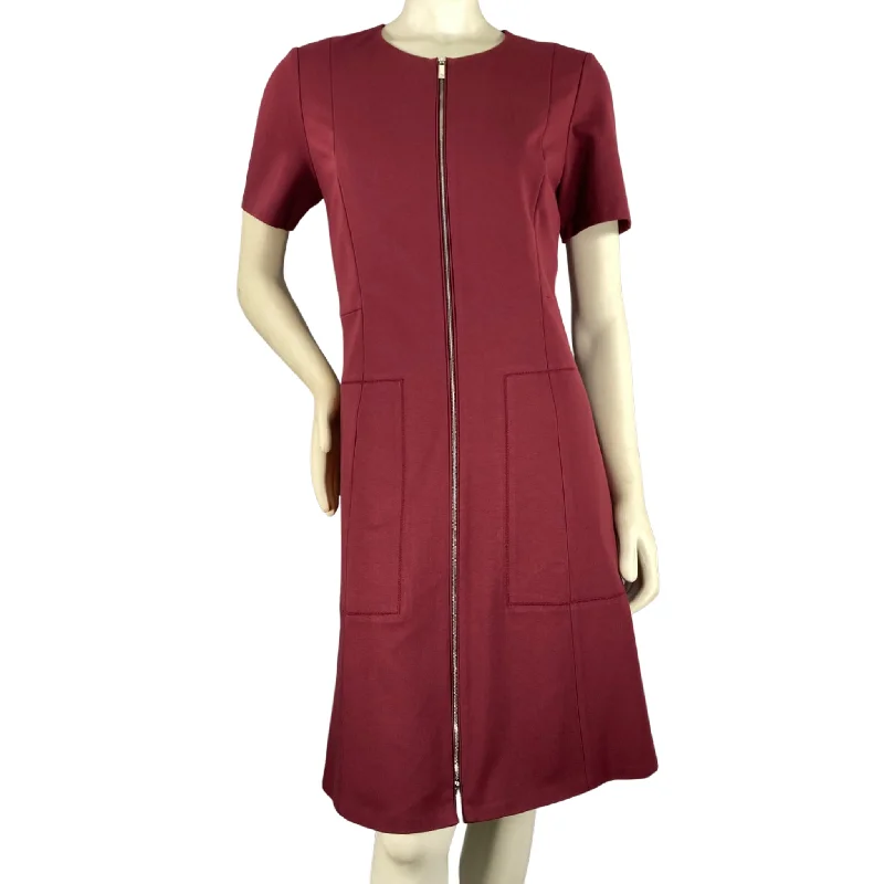 Michele C. Meyer-Shipp's Red Zip-Front Dress (L) Open-back unclassified dresses