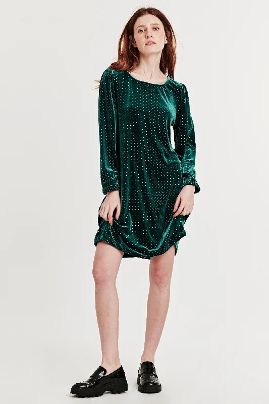 MONROE A-LINE DRESS RAIN FOREST VELVET Velvet unclassified dresses