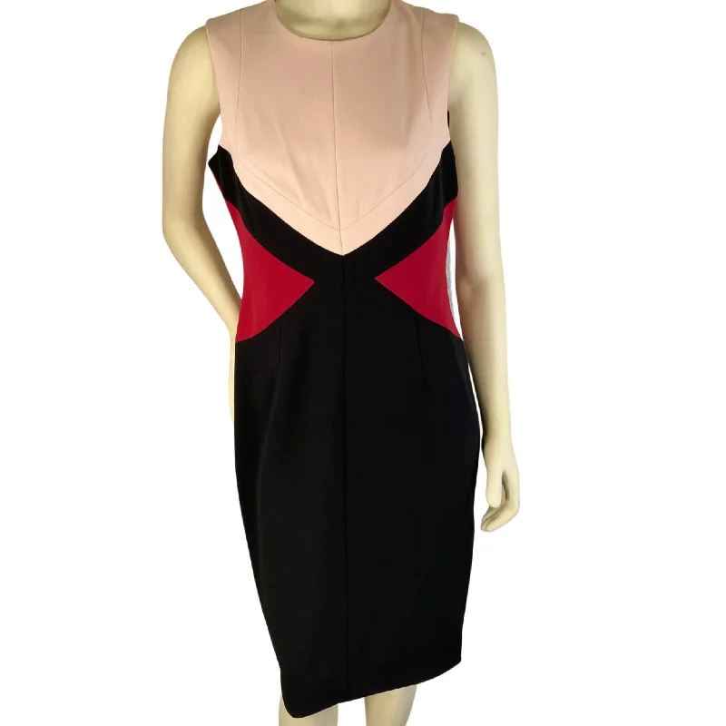 Calvin Klein Pink & Red Sheath Dress Bodycon unclassified dresses