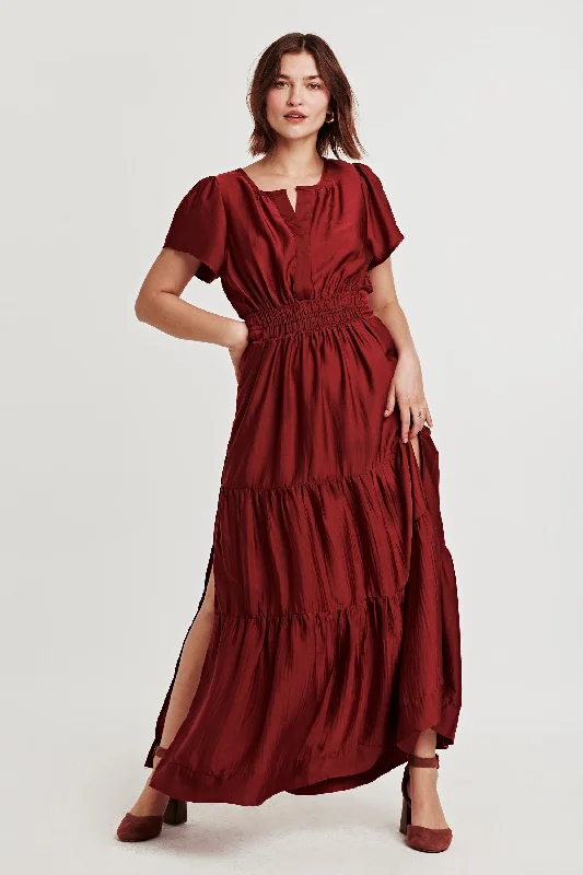 REESE FRONT PLACKET DRESS DARK CHERRY Graduation unclassified dresses