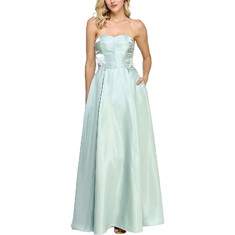 Speechless Womens Shimmer Strapless Evening Dress Bright color unclassified dresses