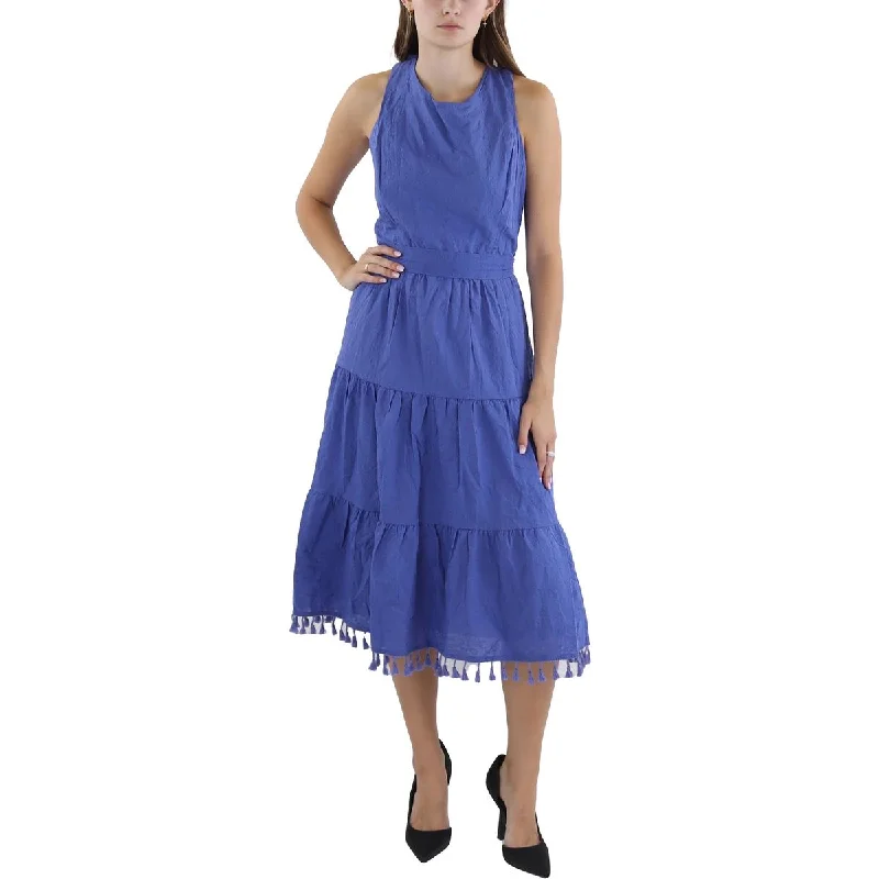 Tahari ASL Womens Plus Cotton Fit & Flare Dress Tiered unclassified dresses