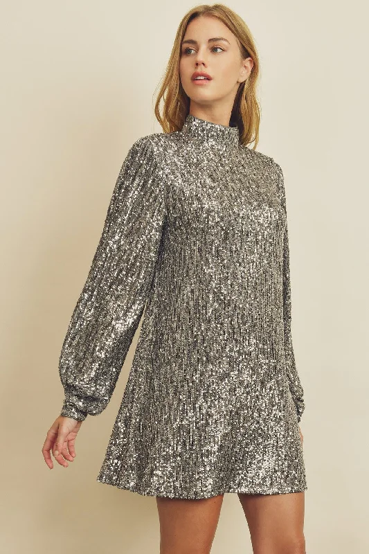 Tis' The Season Silver Dress Petite unclassified dresses