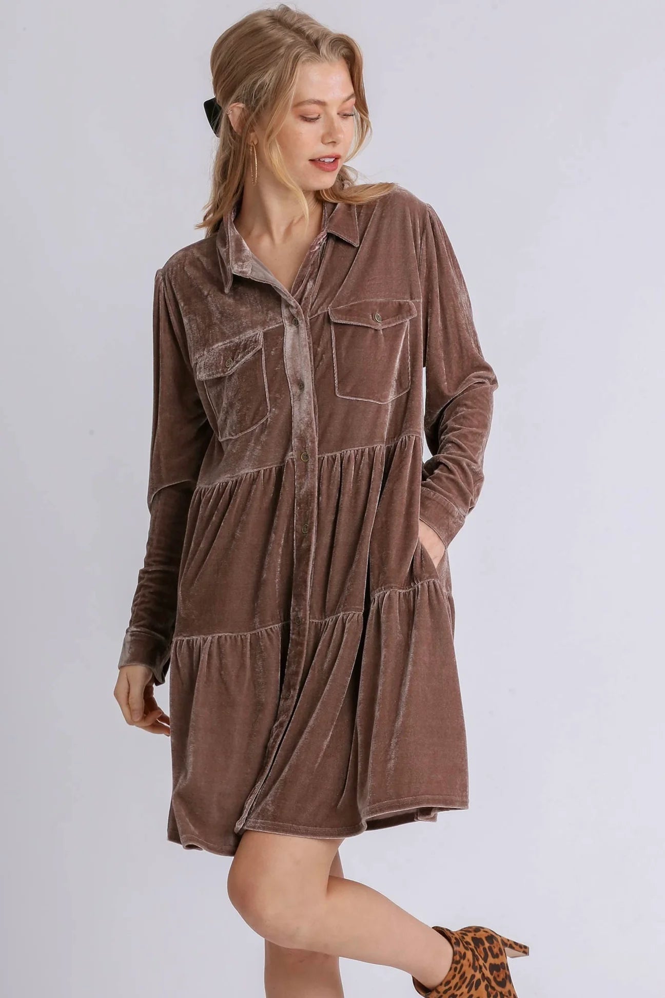 Velvet Almond Dress Earthy tone unclassified dresses