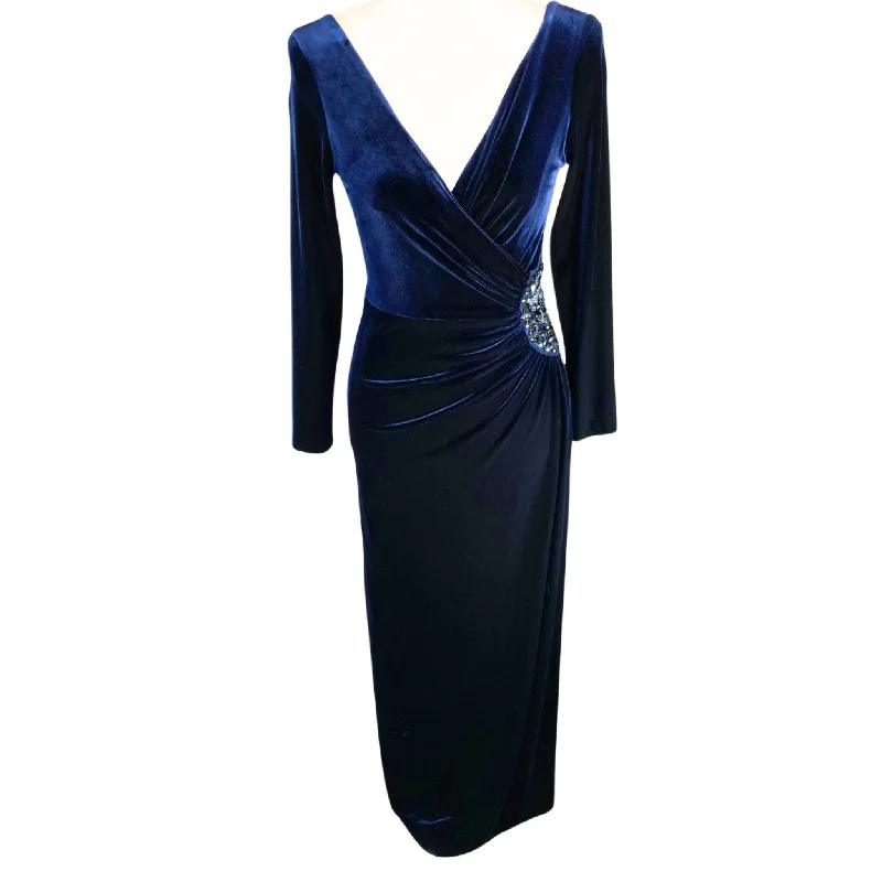 Teri Jon Velvet Blue Dress Elegant evening unclassified dresses