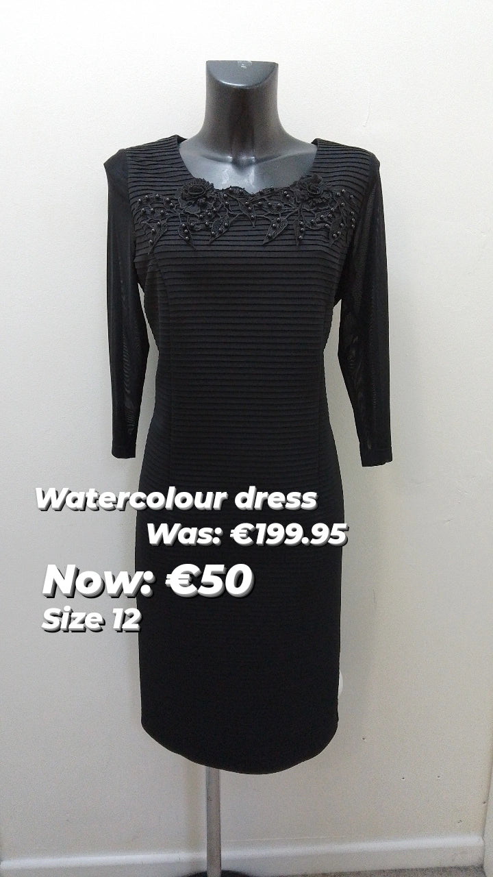 W114 Watercolours Black Pearl Design Dress Affordable unclassified dresses